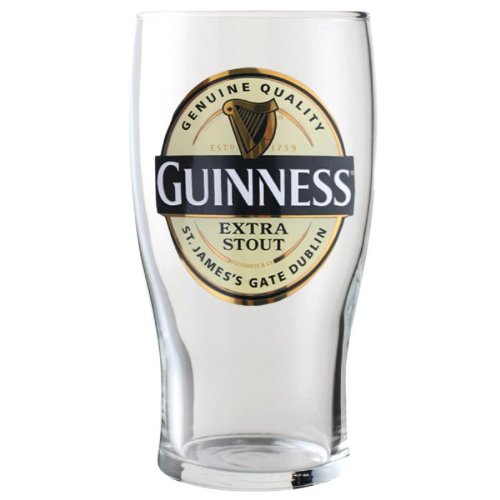 Guinness Pint Glas / Bierglas mit Label Extra Stout