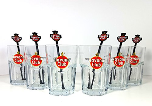 Havana Club Longdrink Glaser Set Plus 6 Stirrer 6 Stuck A 2 4cl Barmarken24 De